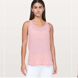 Lululemon Essential Tank ladies loose fitting tank size medium 6/8  fit pink